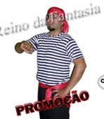 Pirata Listrado Adulto - de calça