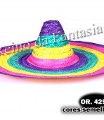 Chapéu Mexicano De Palha Colorida